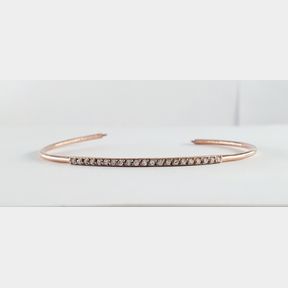 9CT ROSE GOLD BANGLE WITH 21 ROUND DIAMONDS TOTAL 0.280CT COLOUR IJ CLARITY VS/SI - 51929/3533
