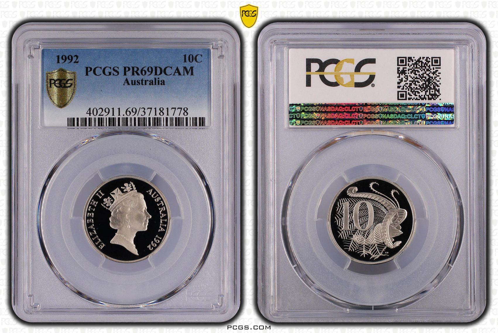 Ten Cent, 1992, Pcgs Pr69dcam