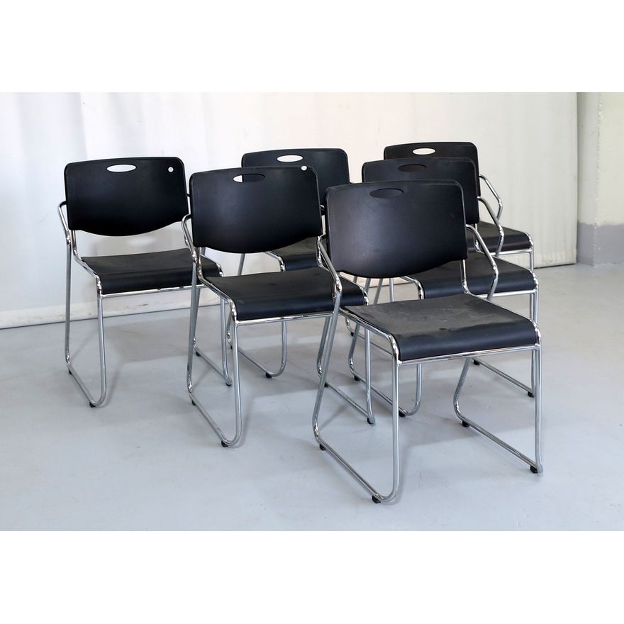 SET OF 6 STACKING CHAIRS