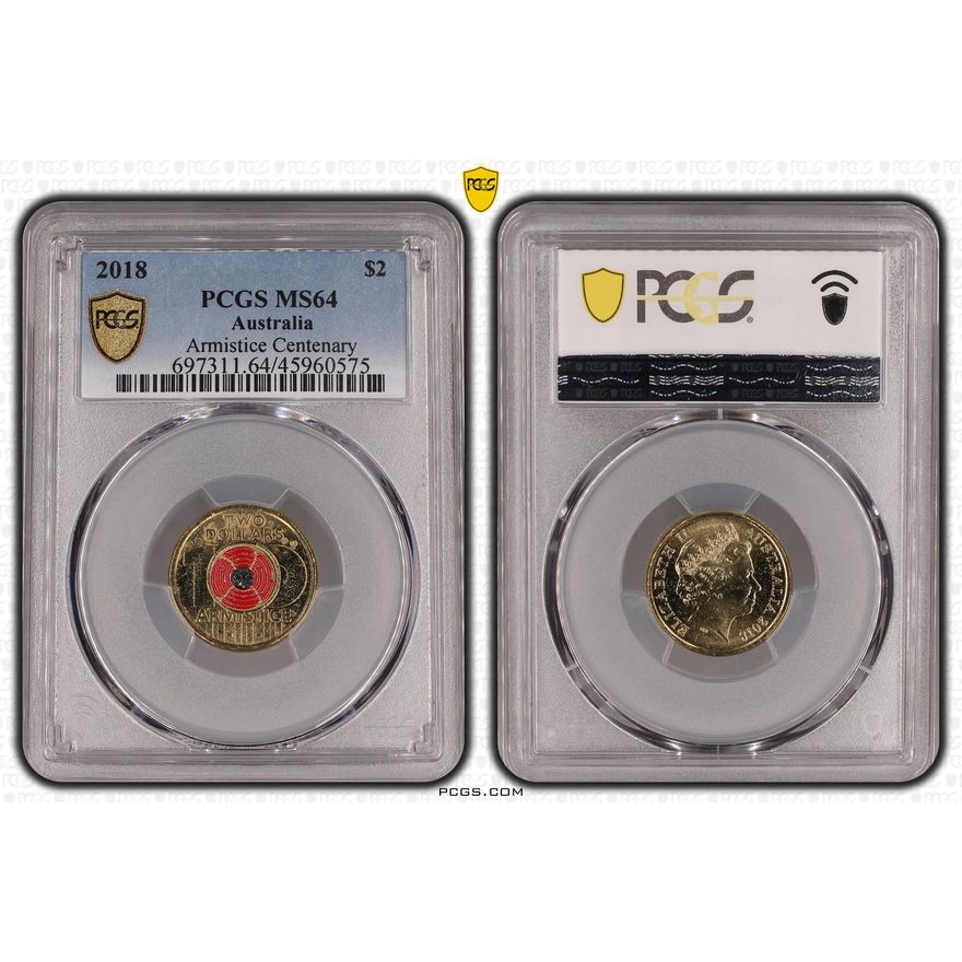 Armistice Centenary Colorized, Two Dollar, 2018, PCGS MS64