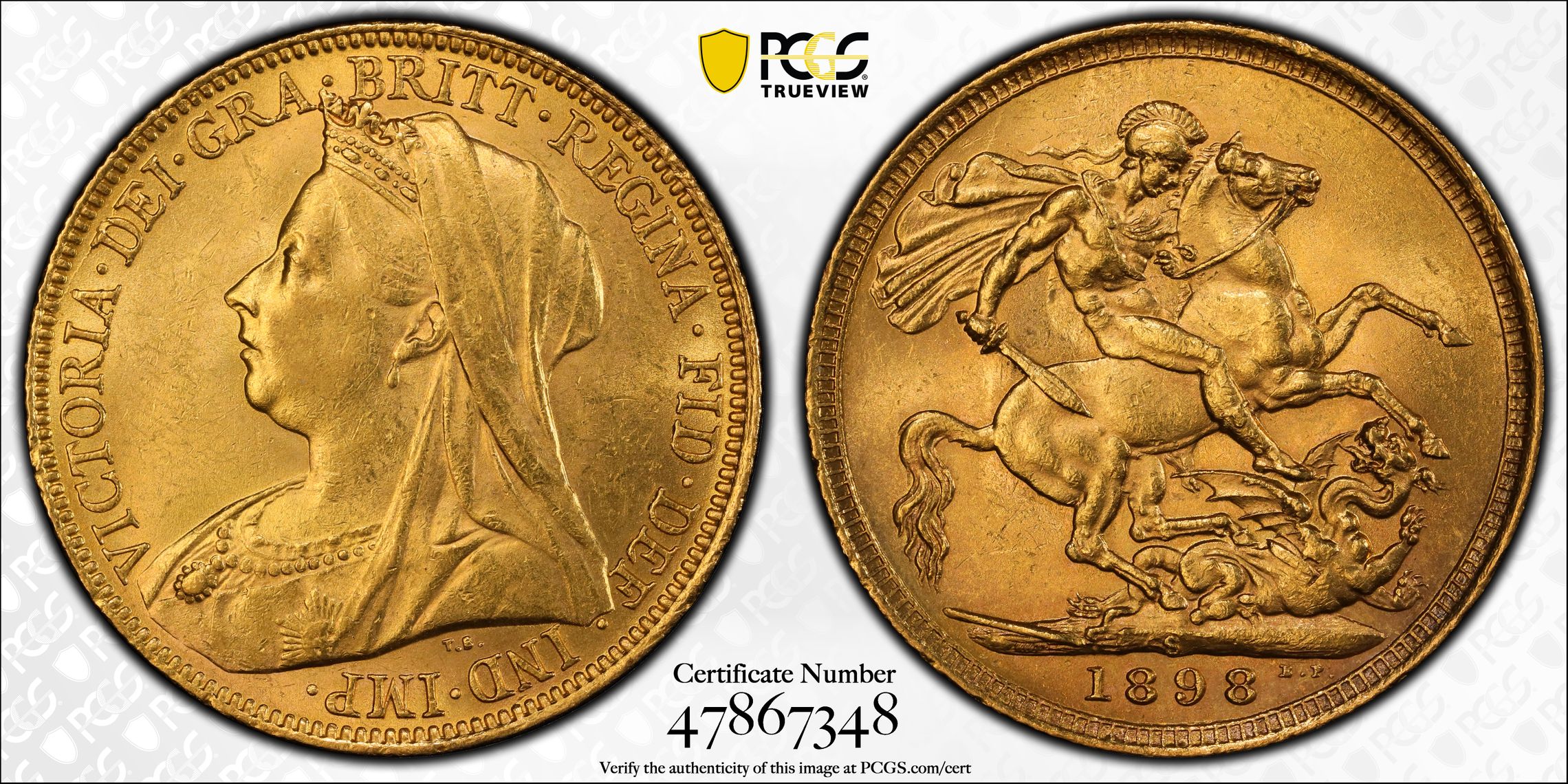 Victoria, Sovereign, 1898-S, PCGS MS62