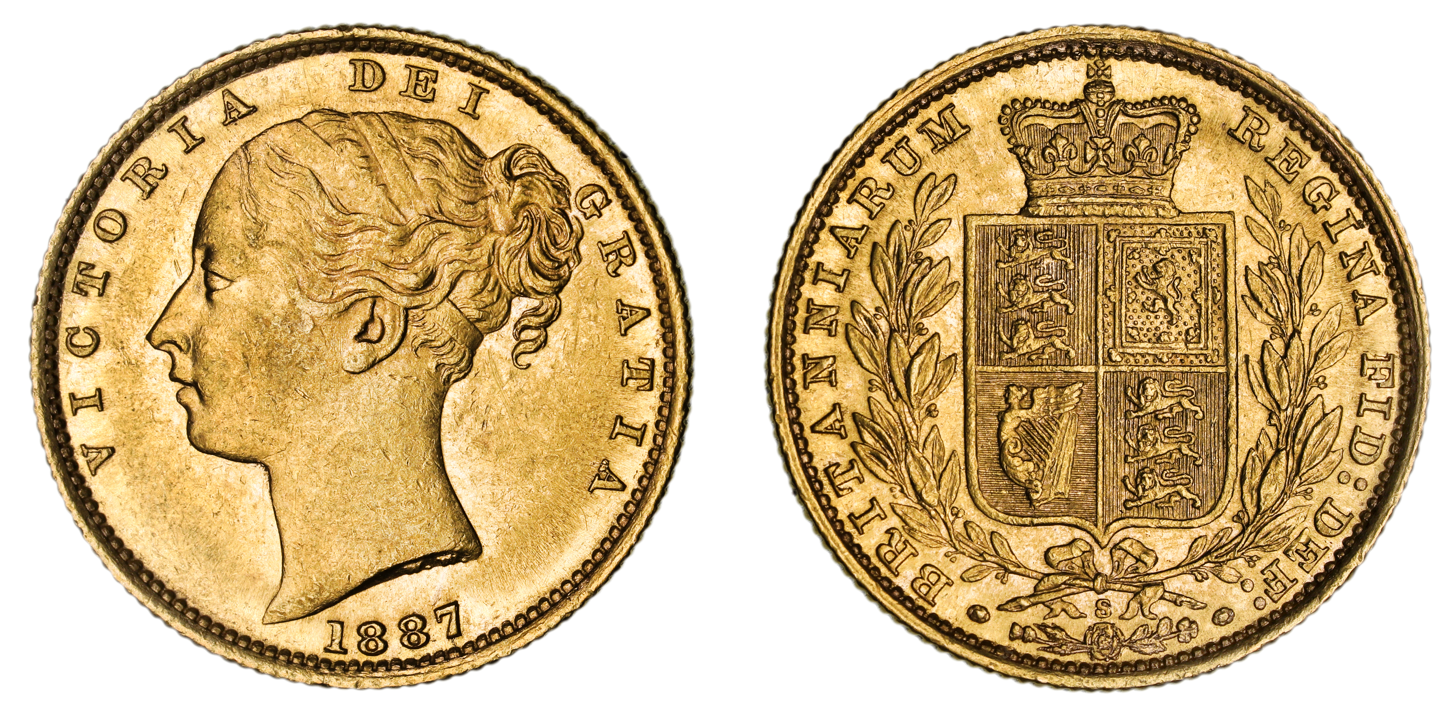 Victoria, Shield Reverse - Sydney Mint - Young, Sovereign, 1887, gEF