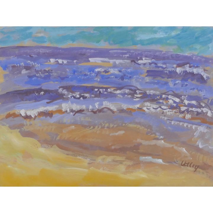 Windsor Utley ''Surf and Sand #2'' Tempera