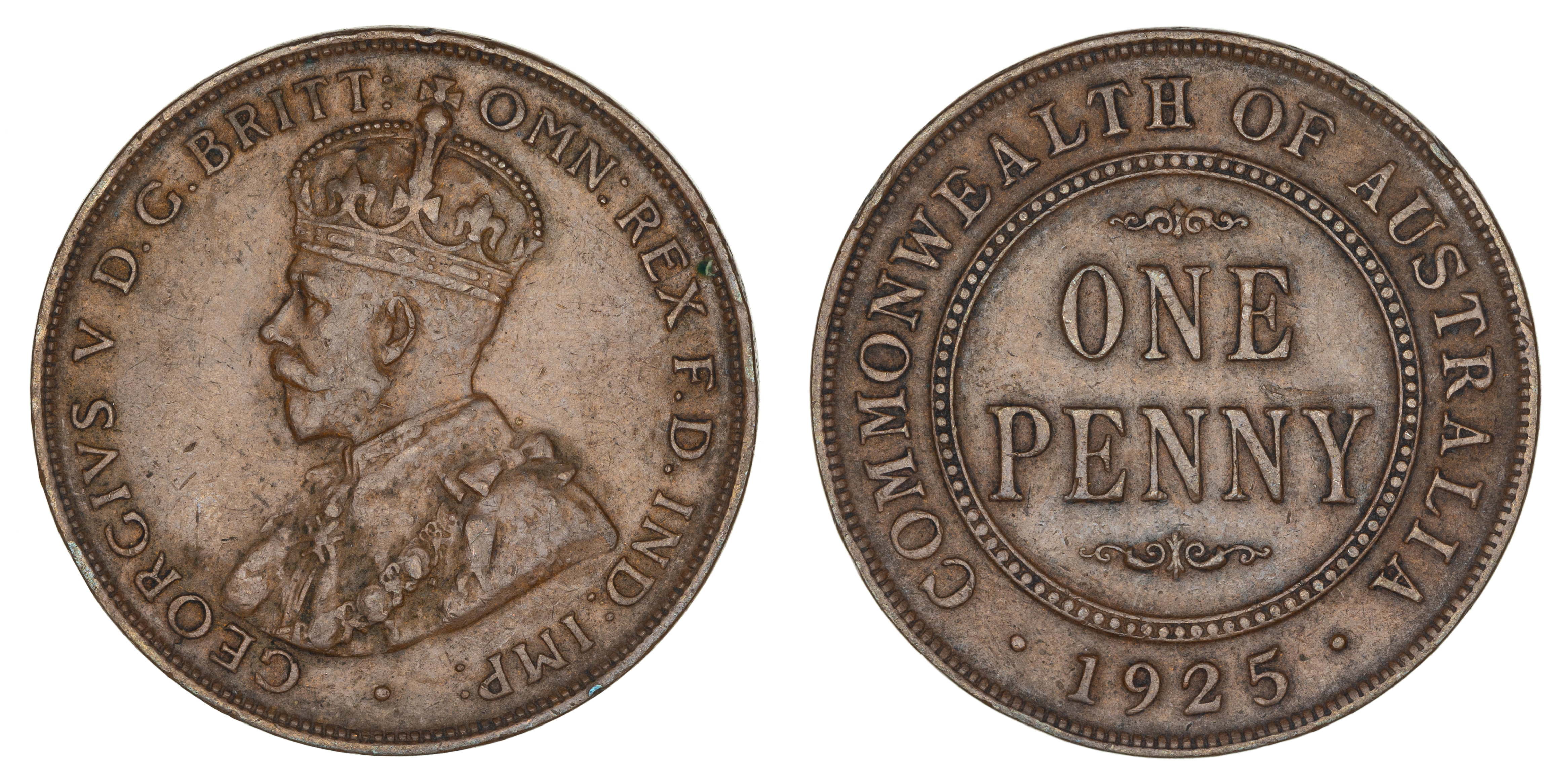 George V, Penny, 1925, gVF