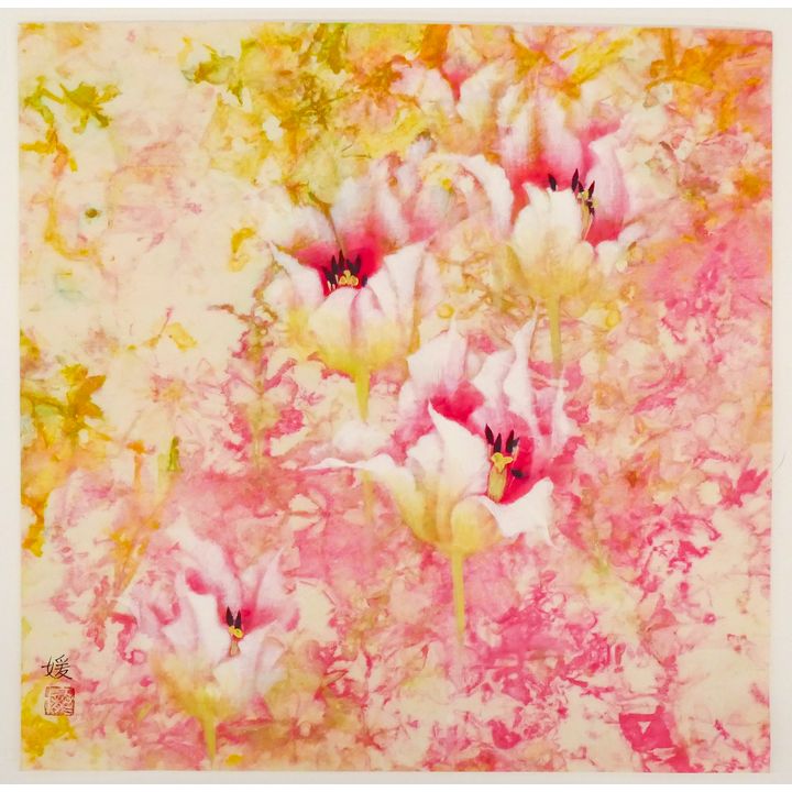Asian Floral Painting 20''x20''