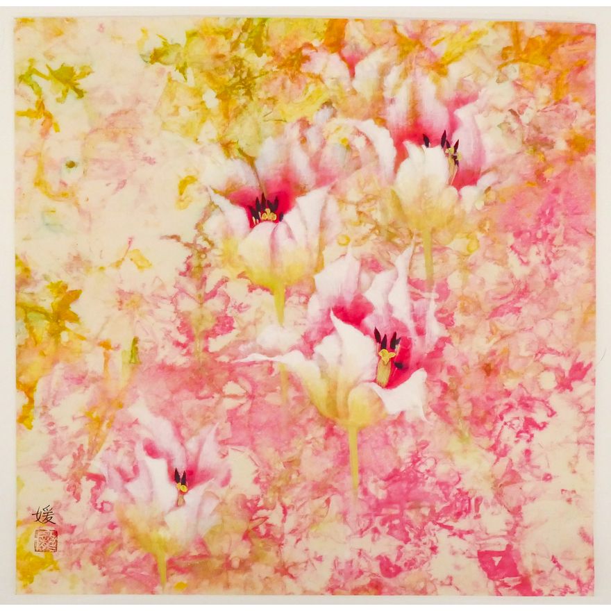 Asian Floral Painting 20''x20''