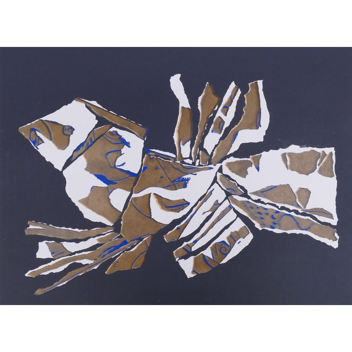Manuel Izquierdo (1928-2009, Oregon) 'The Finch's Fireflight' Artist Proof Color Screenprint on Paper. Dated 1987.