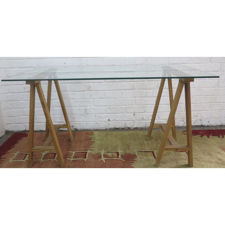 GLASS TOPPED WORK TABLE