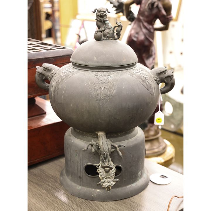 Antique Japanese Bronze Dragon Tea Urn 21''x16''
