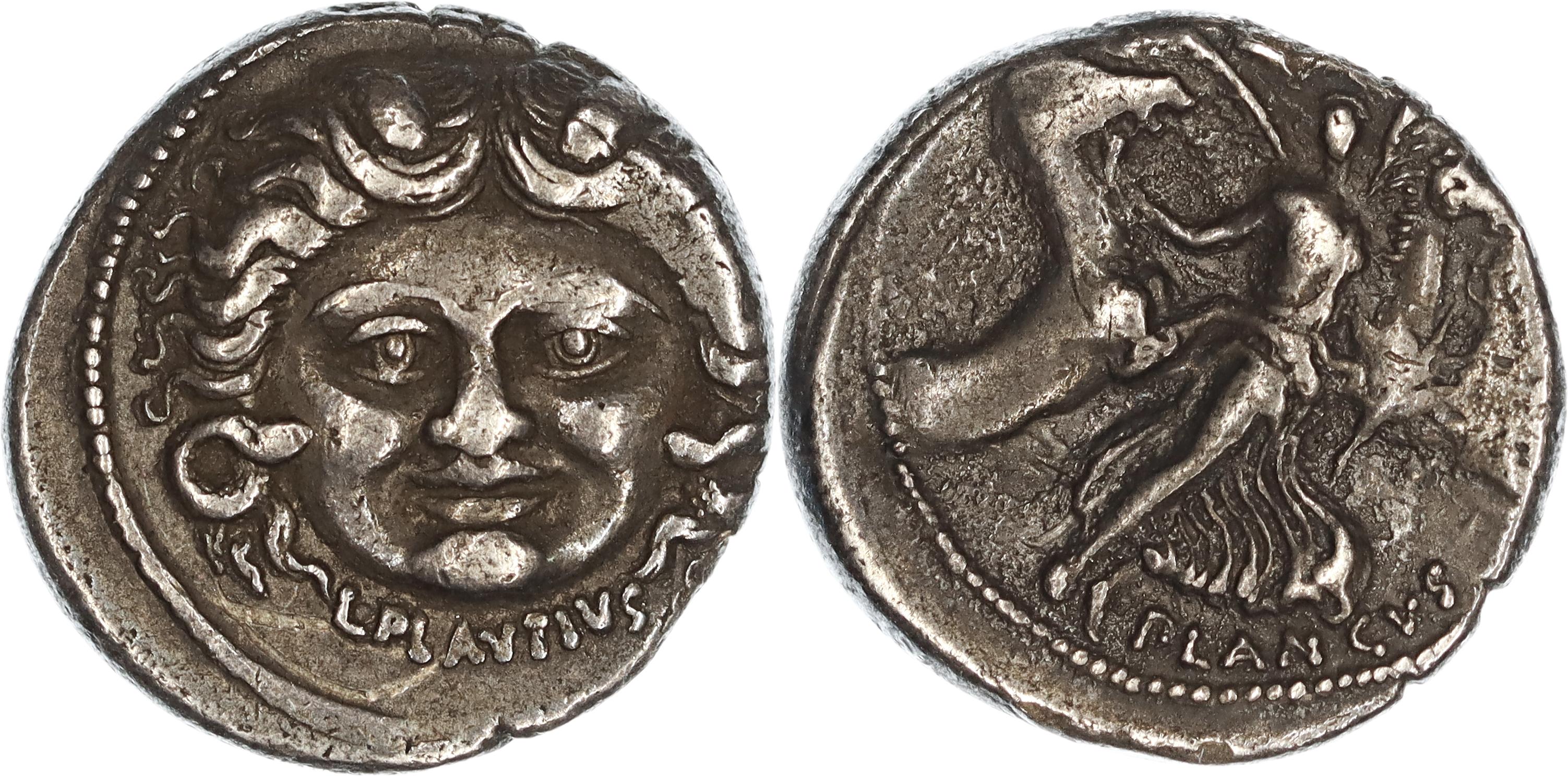 Roman Republic, Imperatorial Period, L. Plautius Plancus, Silver Denarius, 47 BC, nVF