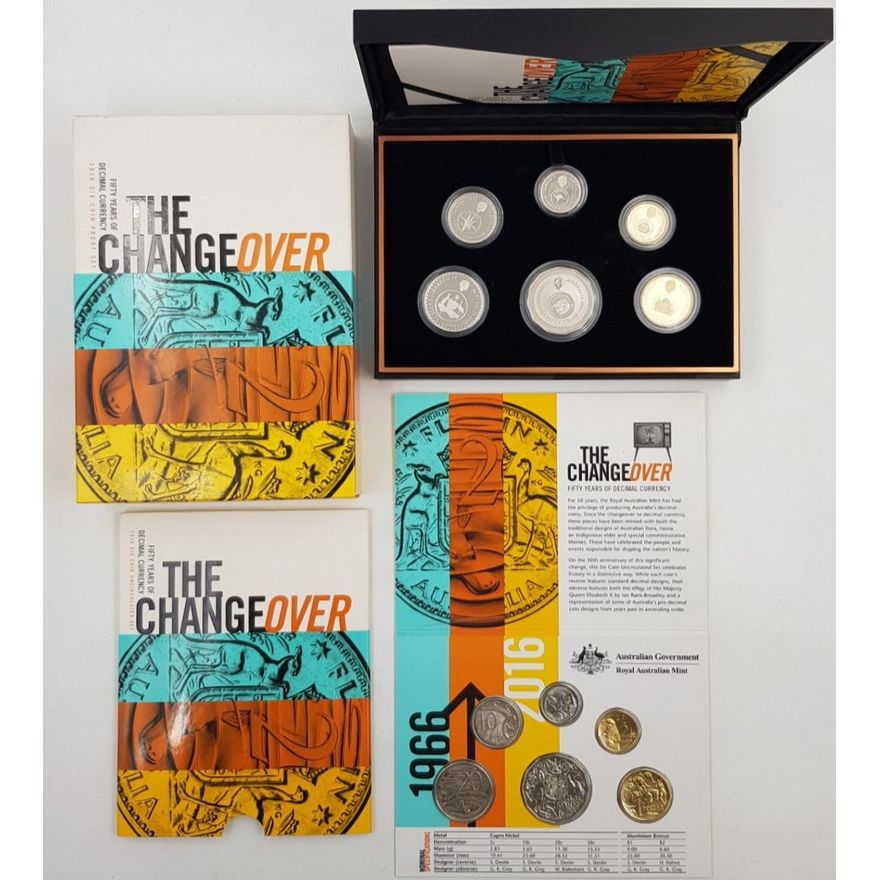 Decimal Changeover Proof & Unc. Coin Sets (x2)