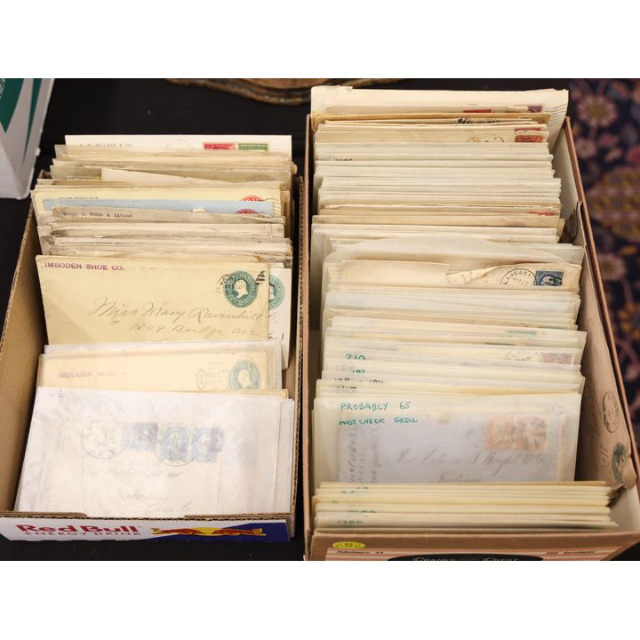 2 Boxes Antique US Cancellation Covers