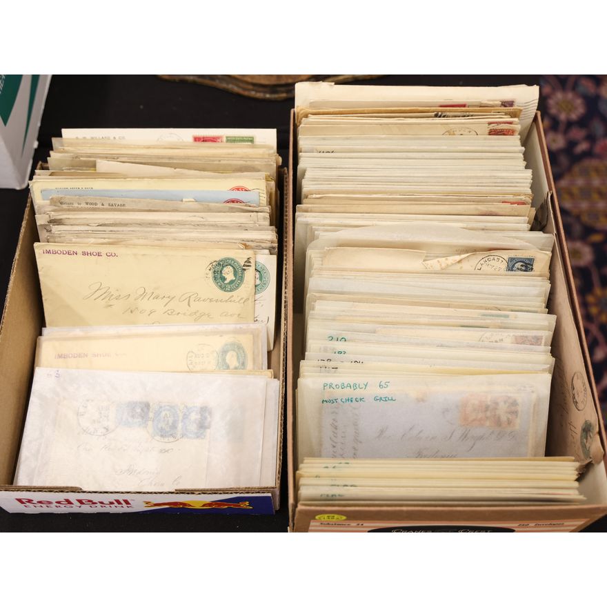 2 Boxes Antique US Cancellation Covers
