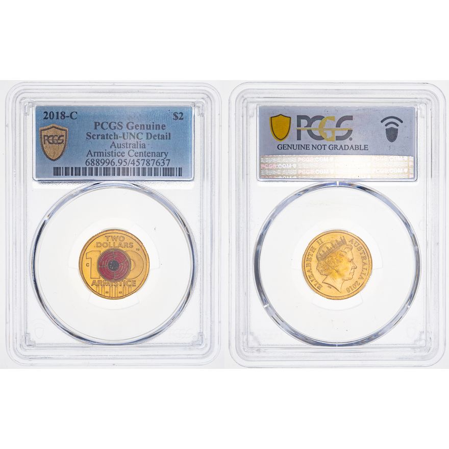 Armistice Centenary, Two Dollar, 2018-C, PCGS Genuine  - UNC Details (95 - Scratch)