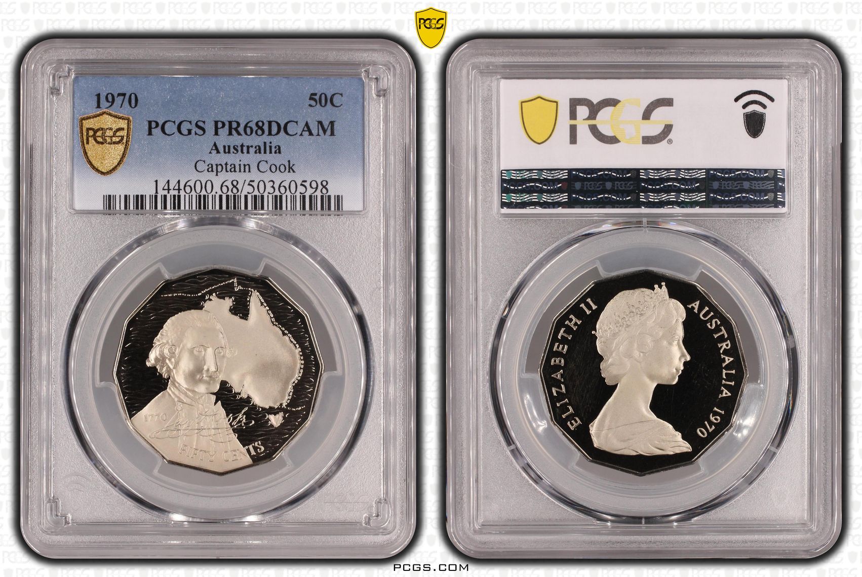 Captain Cook , Fifty Cent, 1970, PCGS PR68DCAM