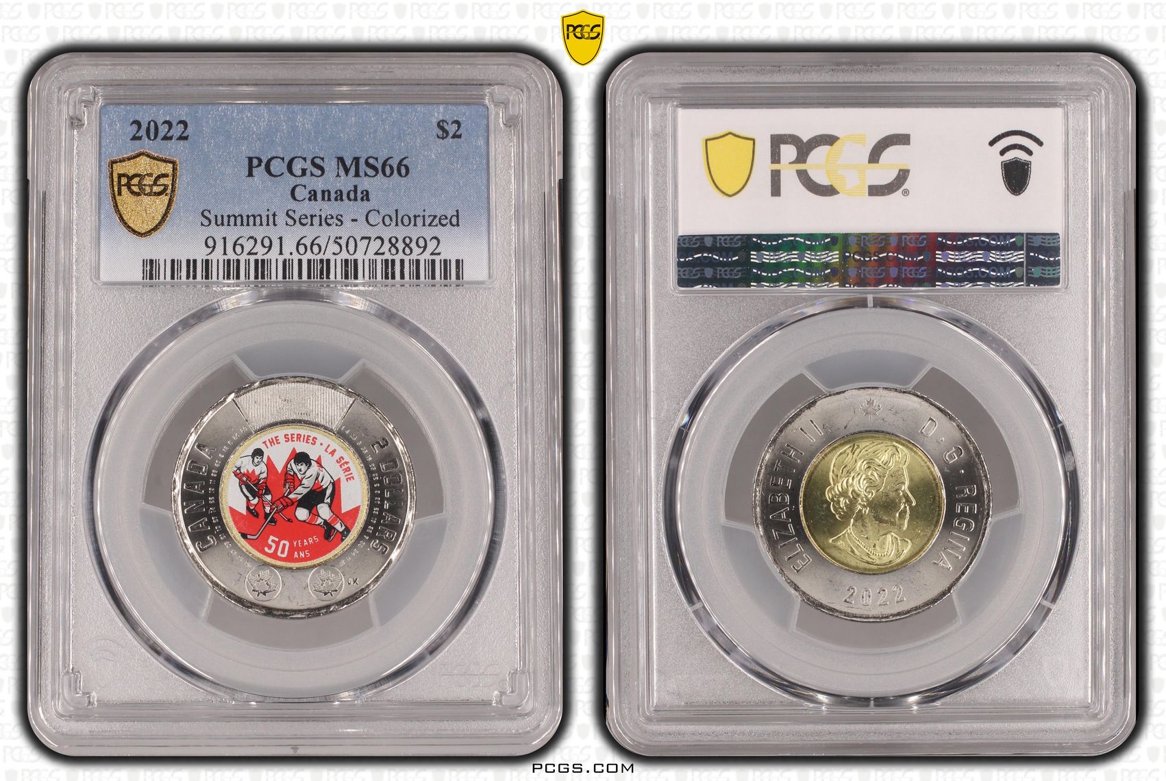 Canada, Summit Series - Colorized POP 11/0, Two Dollar, 2022, PCGS MS66