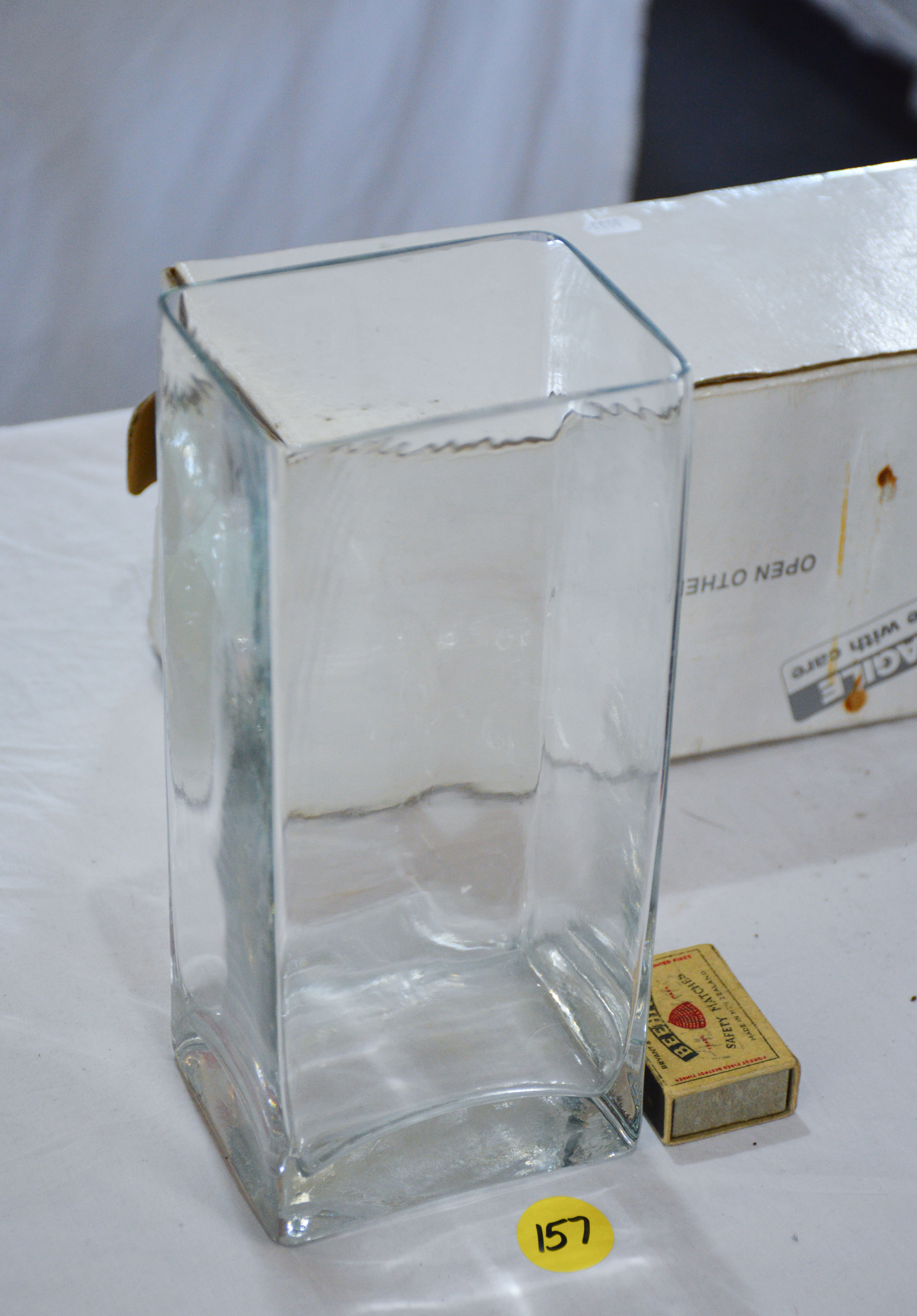 Rectangular Glass Vase — sold at auction in New Zealand for $10