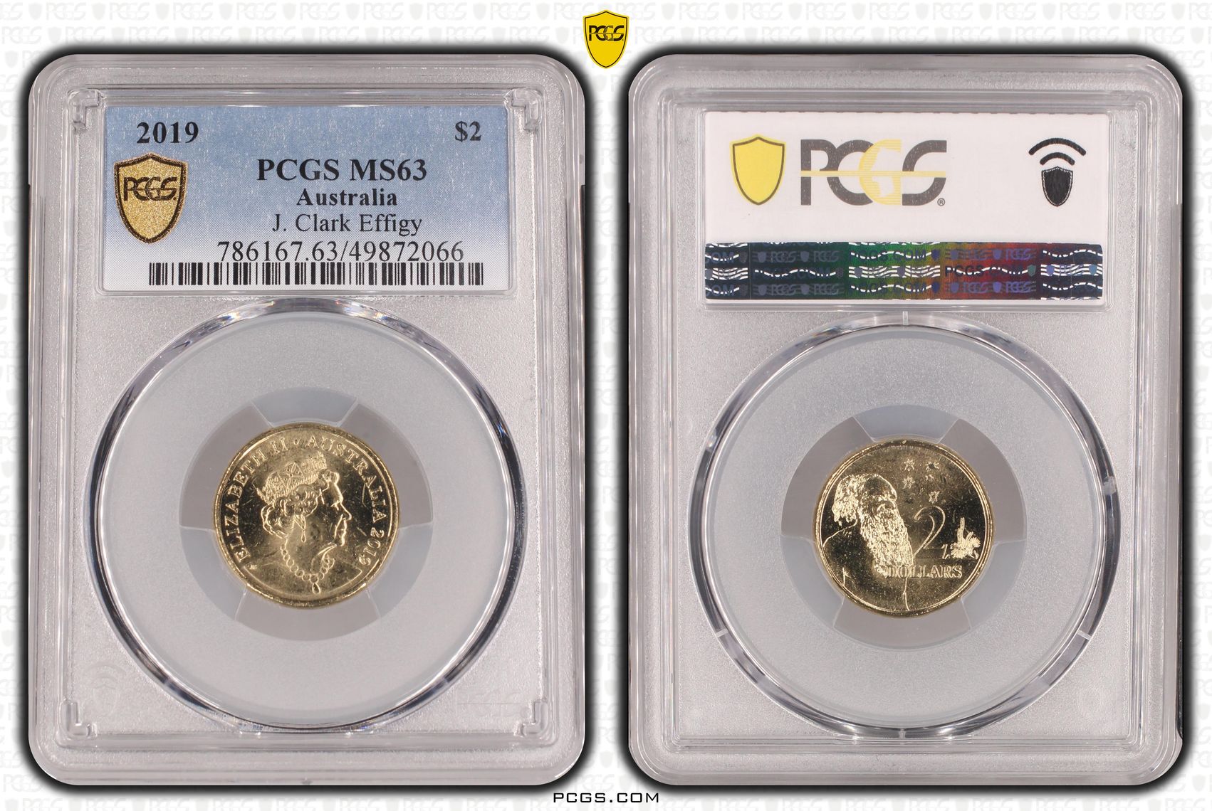 499 · Elizabeth II, J. Clark Effigy , Two Dollar, 2019, PCGS MS63