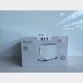 SWAN RETRO STAINLESS STEEL PEARL WHITE 2 SLICE TOASTER