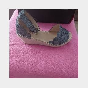 Miss Bblack Footwear Jayda3 wedge heel pewter UK 5 |