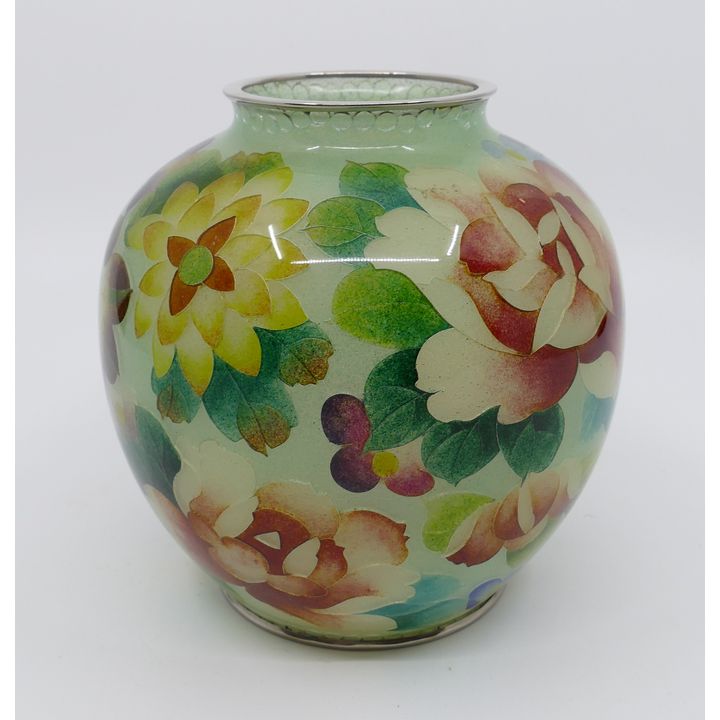 Japanese Ando Jubei Style Plique-a-jour Floral Vase- 5''