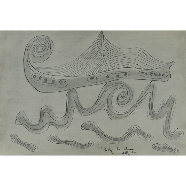 Windsor Utley ''Riding the Waves'' 1952 Ink