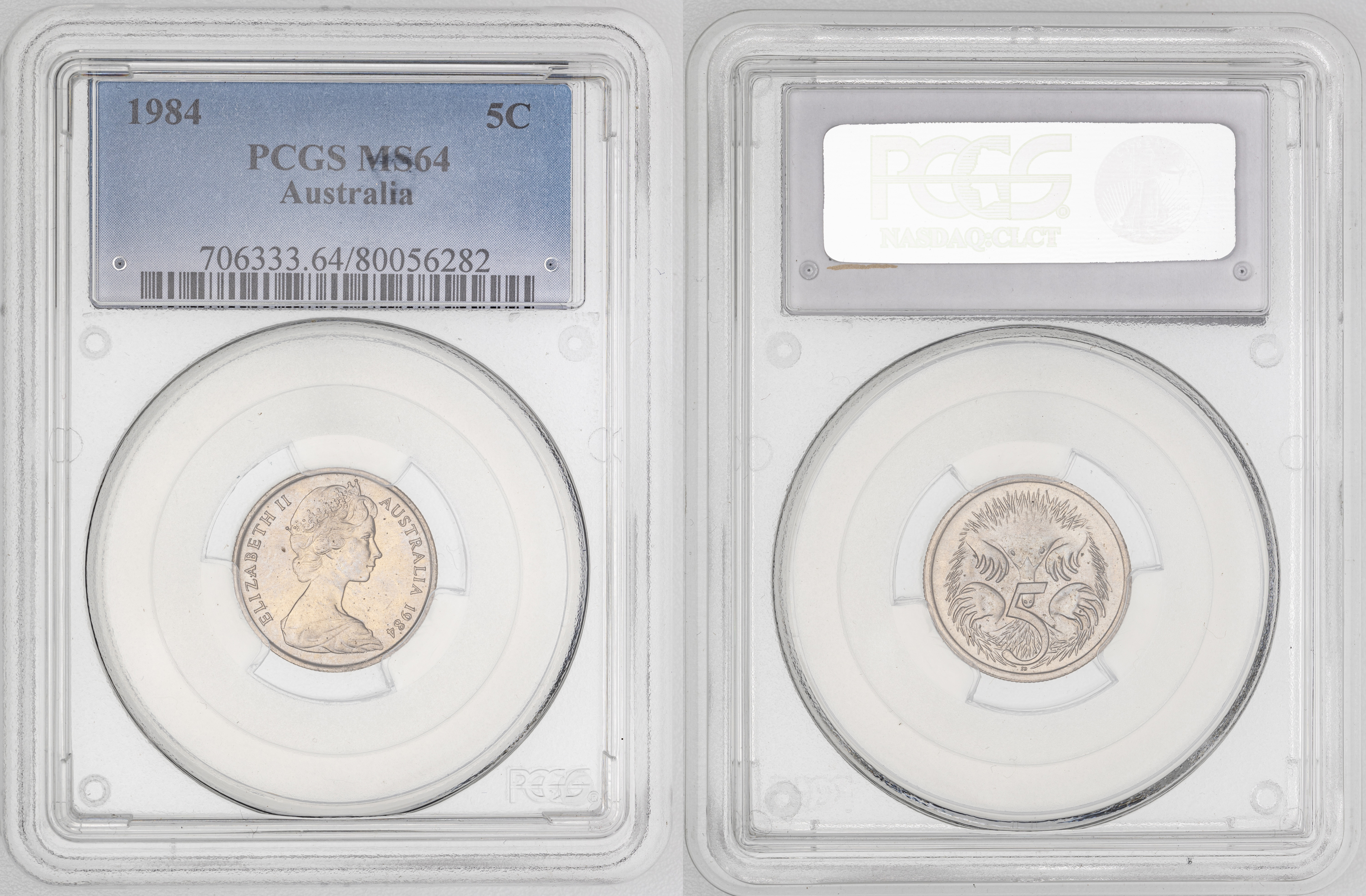 158 · Elizabeth II,  , Five Cent, 1984, PCGS MS64
