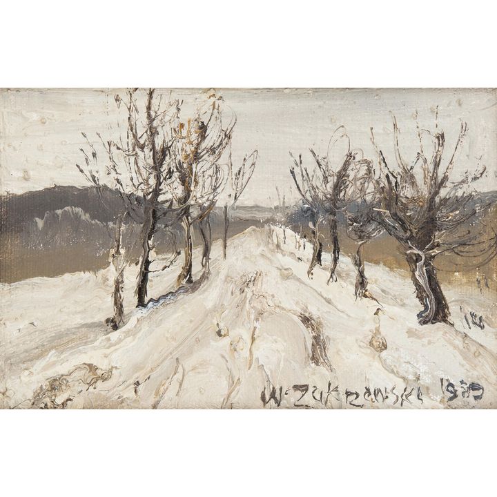 Włodzimierz Zakrzewski | Zima - Droga między zagajnikami, 1989 r.