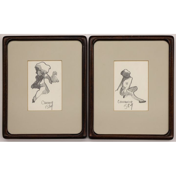 2pc William Cumming ''Nude Drawings'' 1984 Graphite