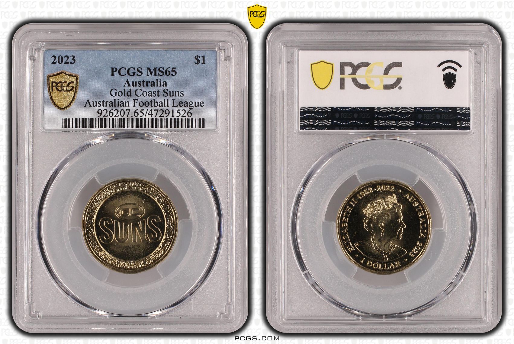 AFL - Gold Coast Suns, One Dollar, 2023, PCGS MS 65