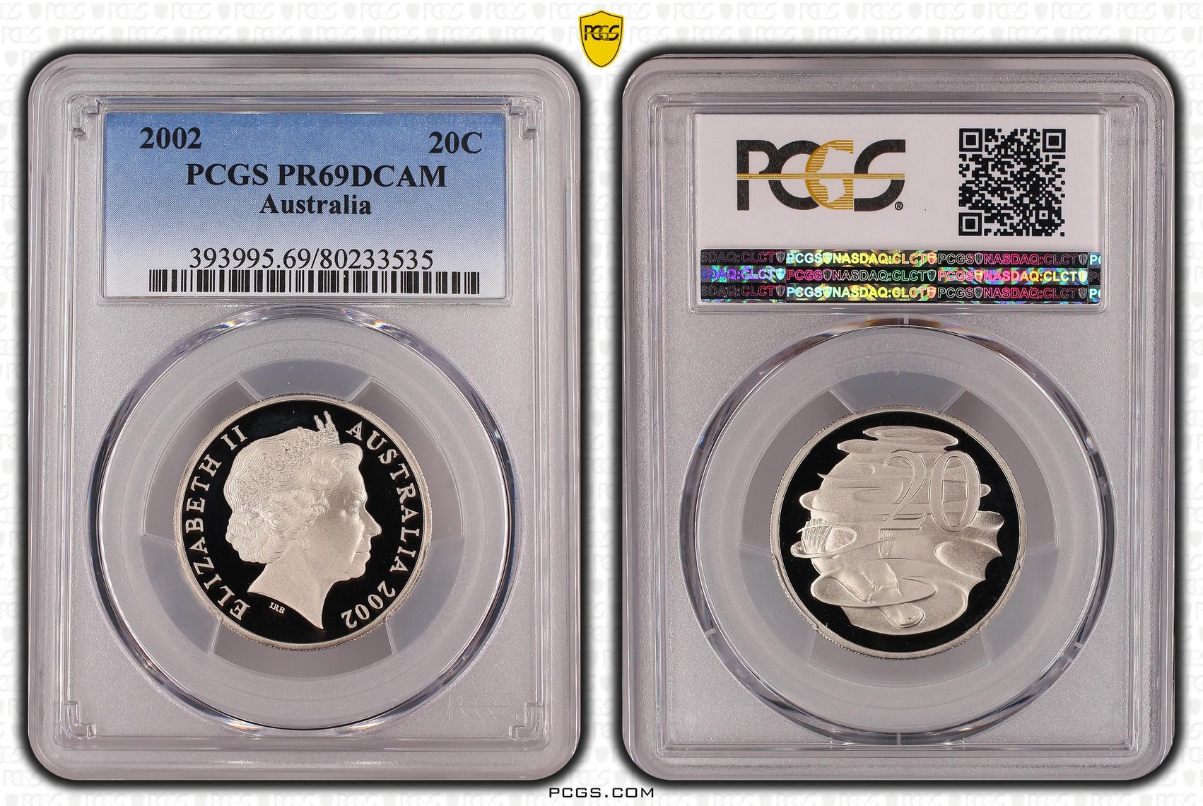 , Twenty Cent, 2002, PCGS PR69DCAM