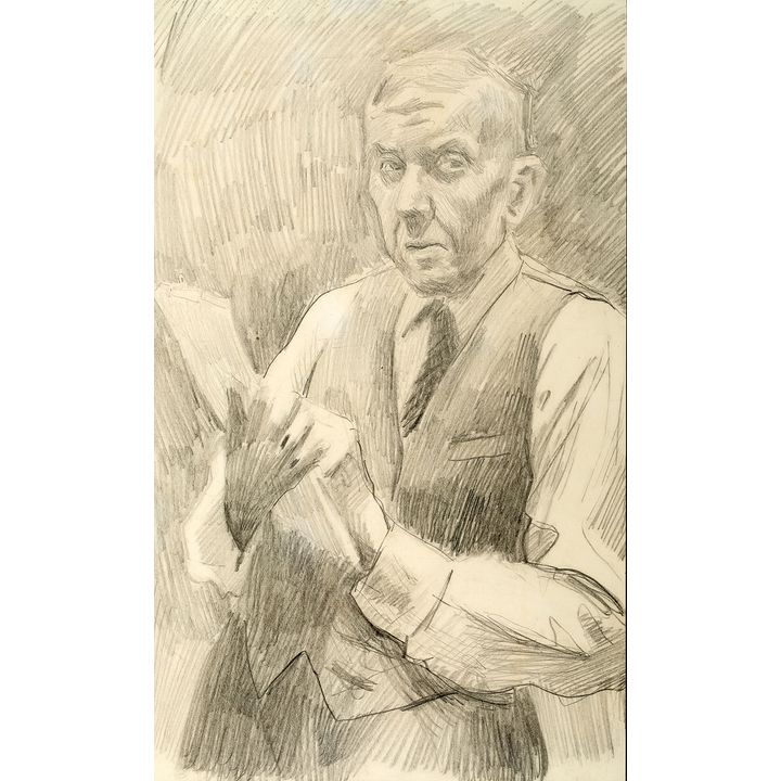 Stanisław Kamocki | Autoportret ze szkicownikiem