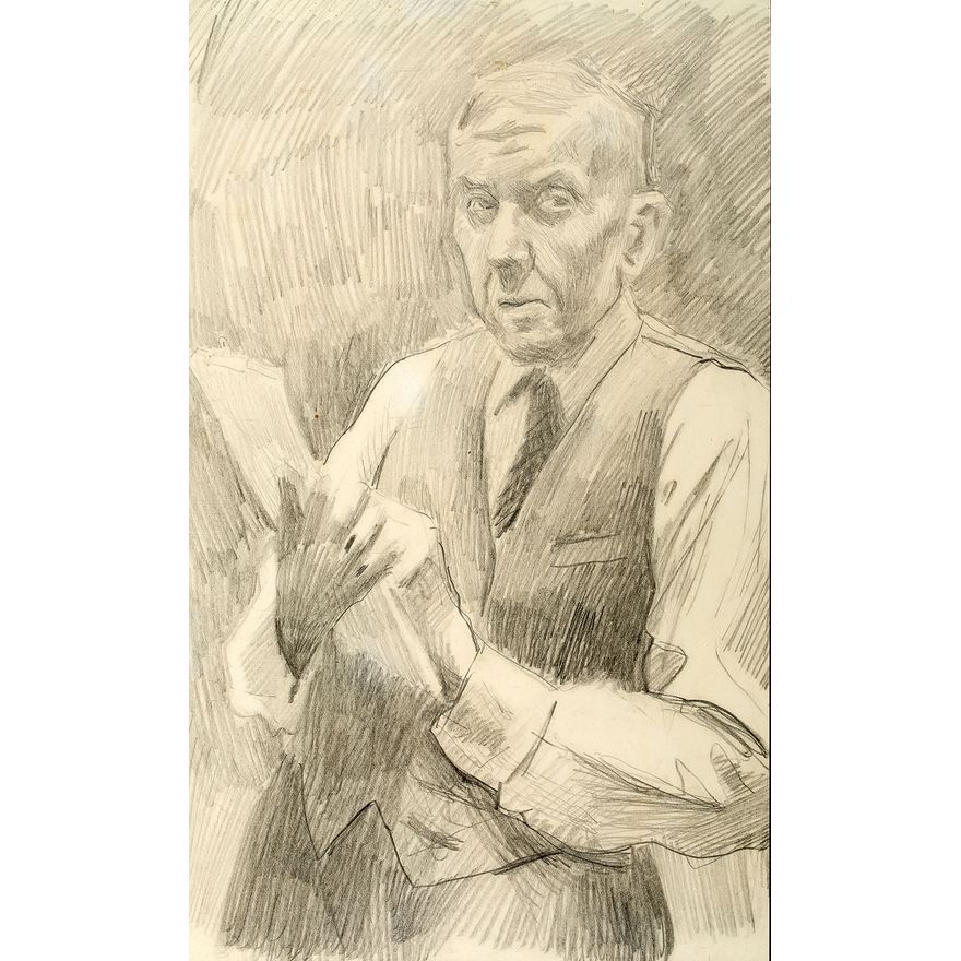 Stanisław Kamocki | Autoportret ze szkicownikiem