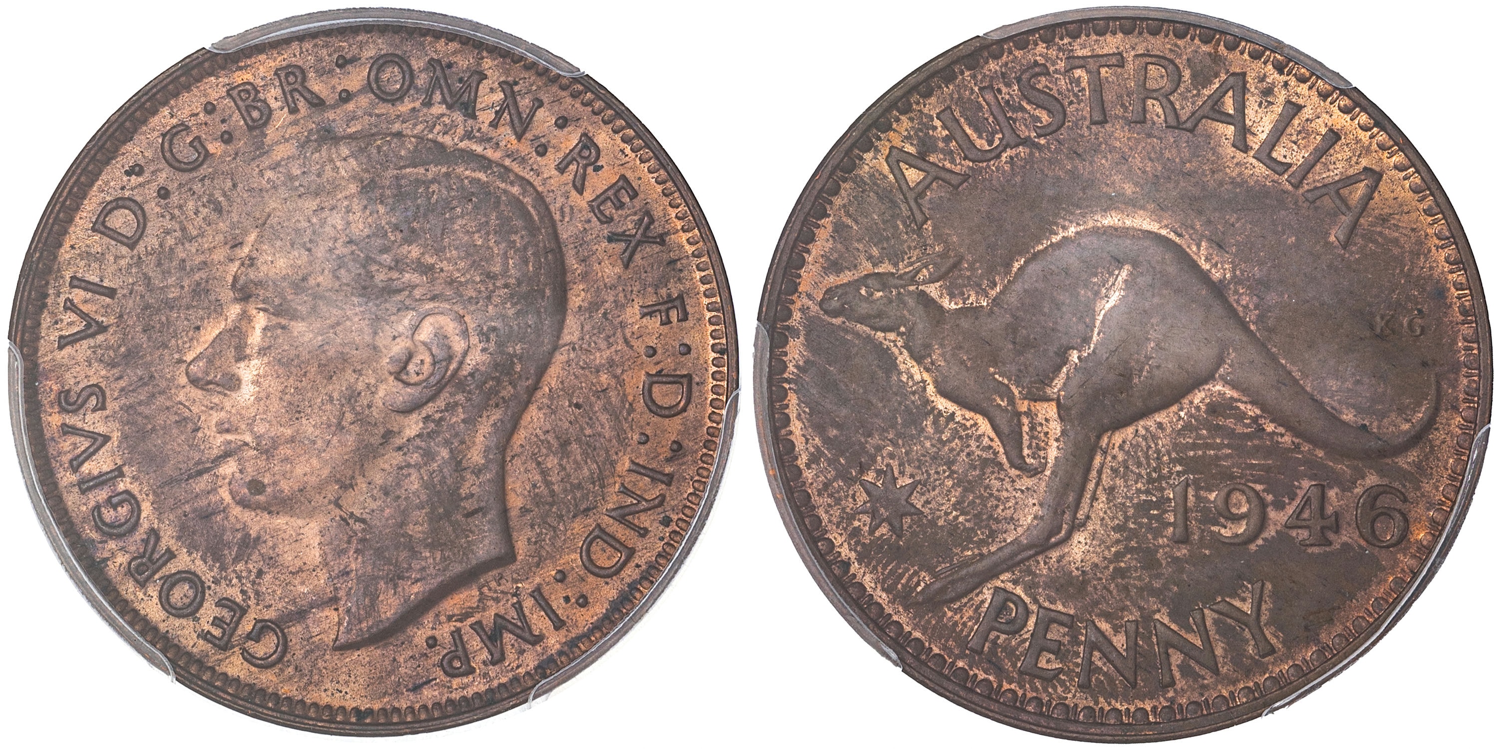 George VI, Penny, 1946, PCGS MS 63RB