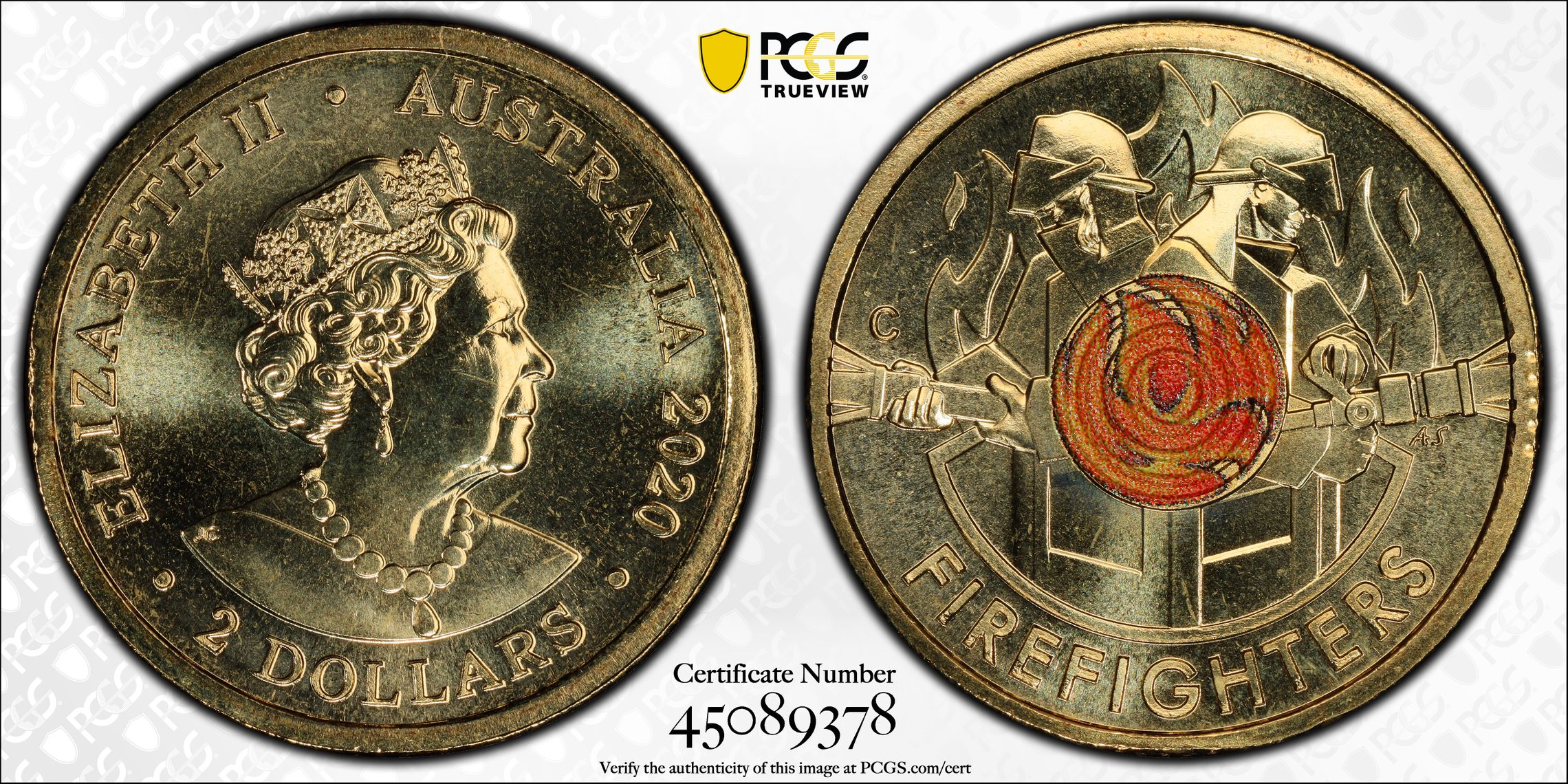 Firefighters Colorized, Two Dollar, 2020-C, PCGS MS67