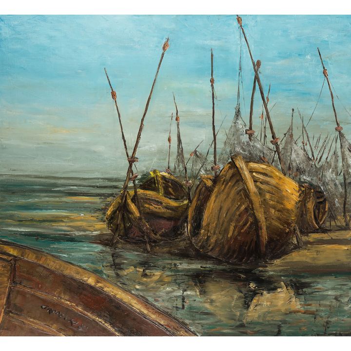 Grodecki | Łodzie na brzegu, 1983 r.