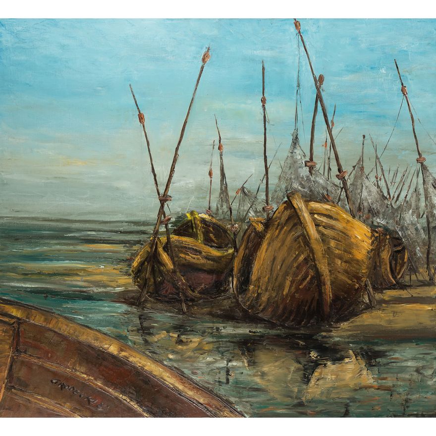 Grodecki | Łodzie na brzegu, 1983 r.