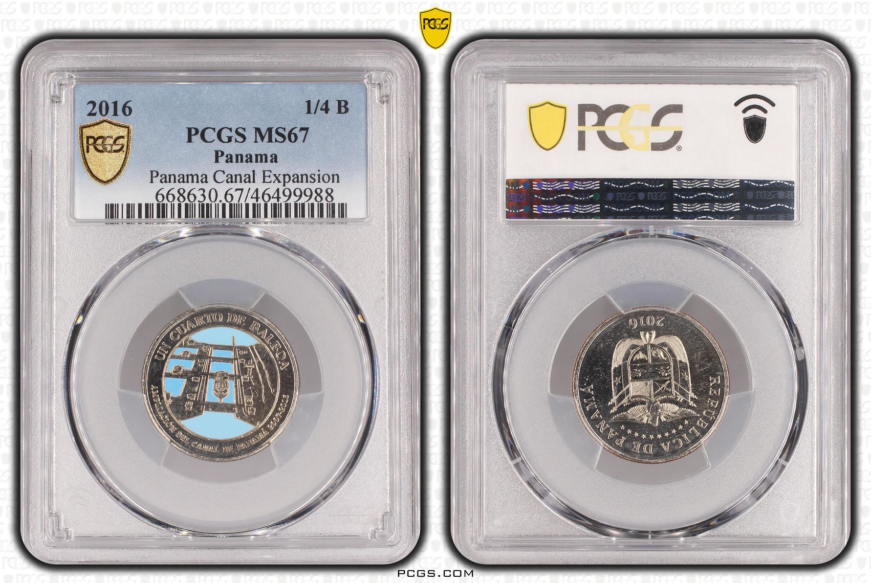 Panama, Panama Canal Expansion, POP 1/0, Quarter Balboa, 2016, PCGS MS67