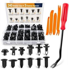 240PCS CLIPS + REMOVER 240PCS BUMPER RETAINER CLIPS CAR PLASTIC RIVETS FASTENERS PUSH RETAINER KIT MOST