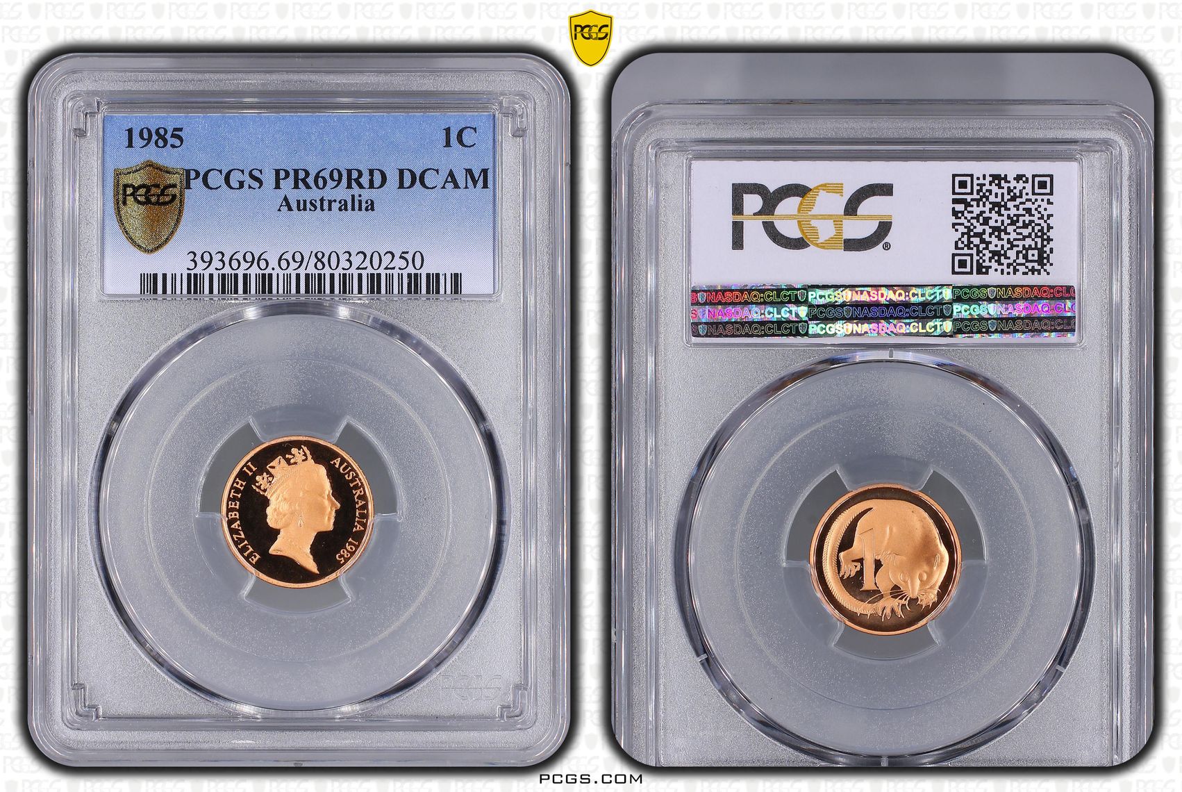 Elizabeth II, One Cent, 1985, PCGS PR69DCAM