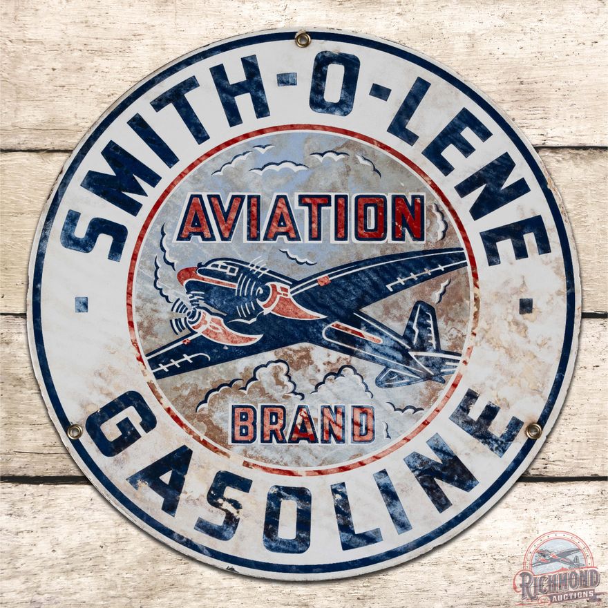 Rare Smith-O-Lene Aviation Brand Gasoline w/ Plane