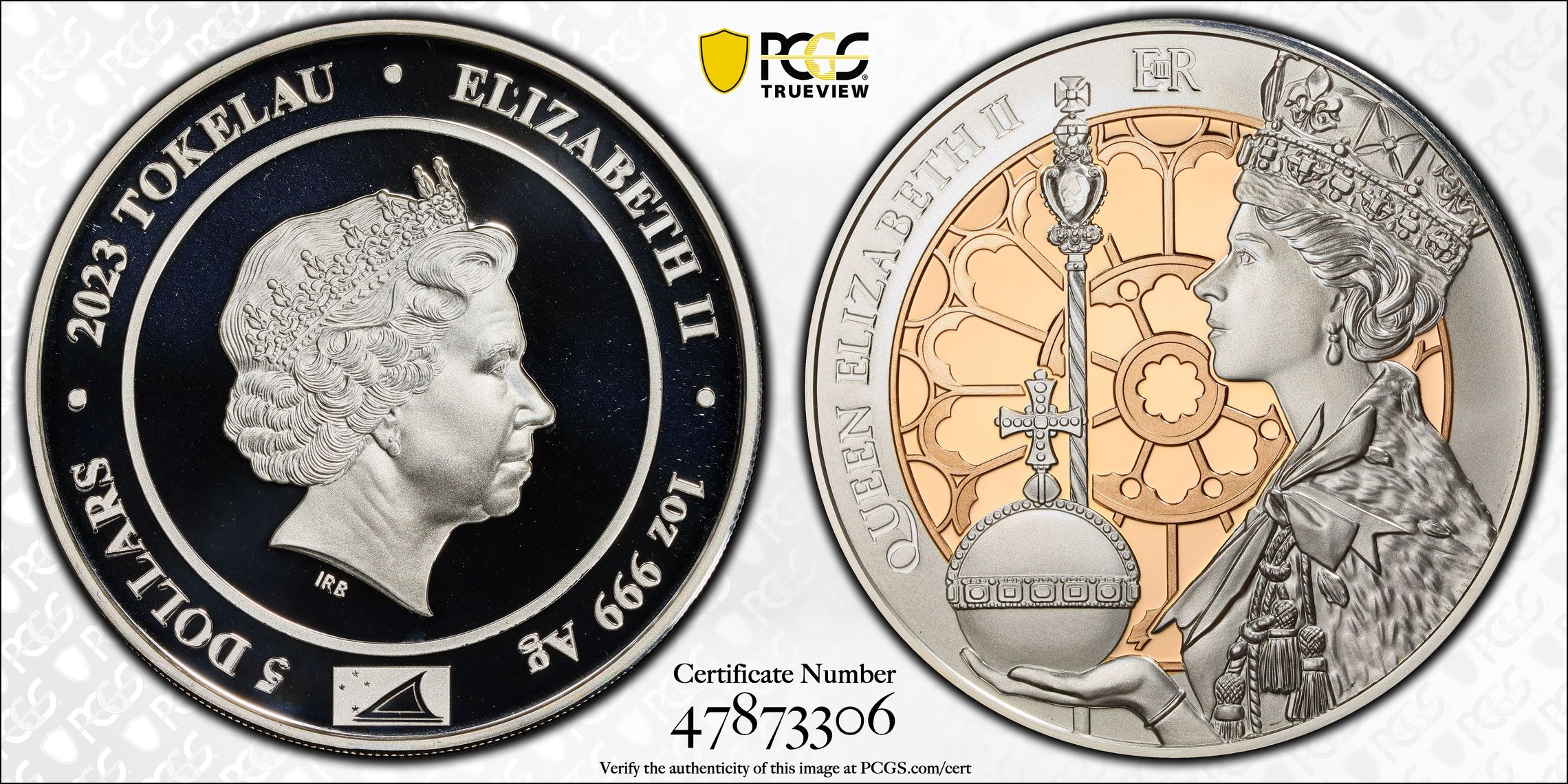 Tokelau Islands, Queen Elizabeth II, POP 1/0, Five Dollar, 2023, PCGS PR70DCAM