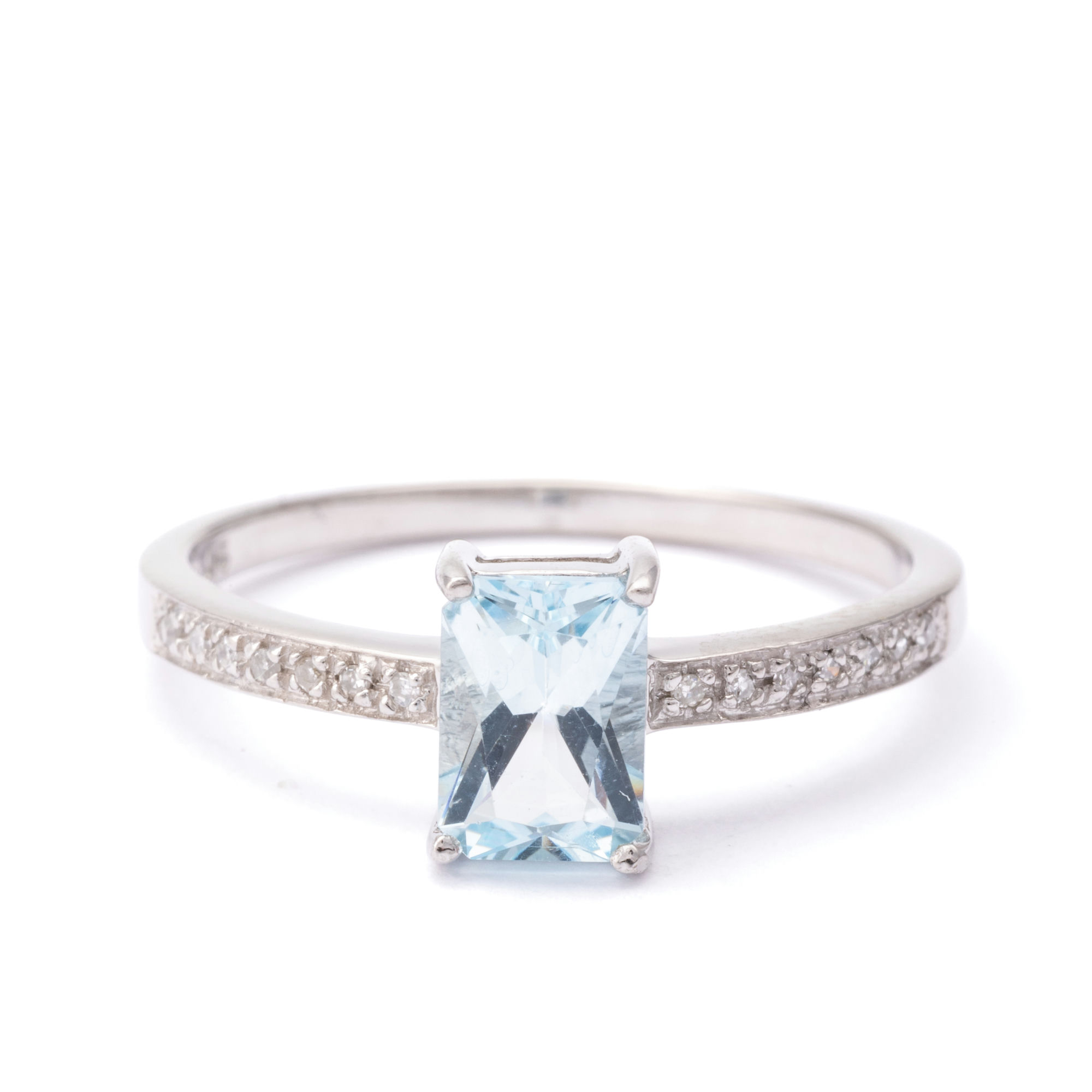Topaz & Diamond Ring 9ct Gold,