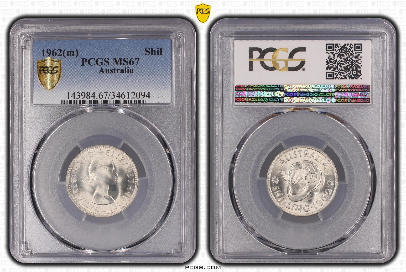 Elizabeth II, Shilling, 1962, PCGS MS67