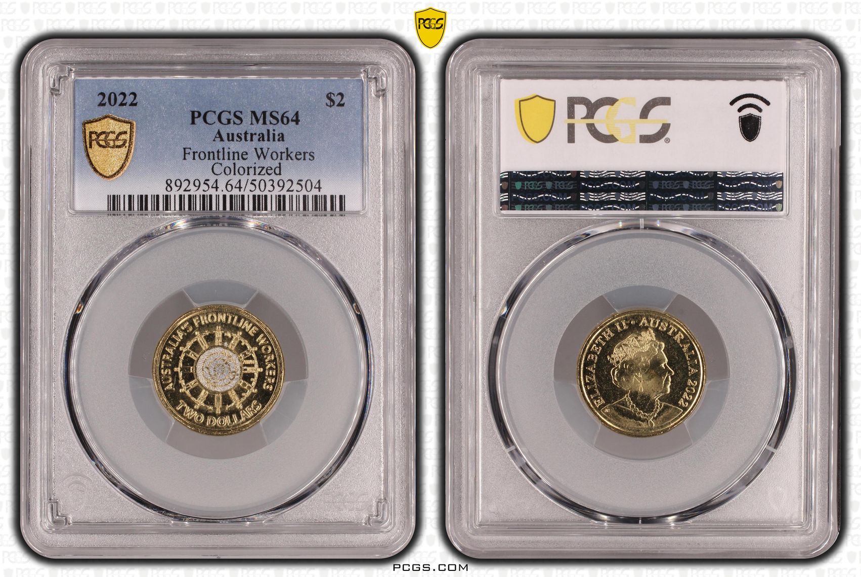 Elizabeth II, Frontline Workers Colorized , Two Dollar, 2022, PCGS MS64