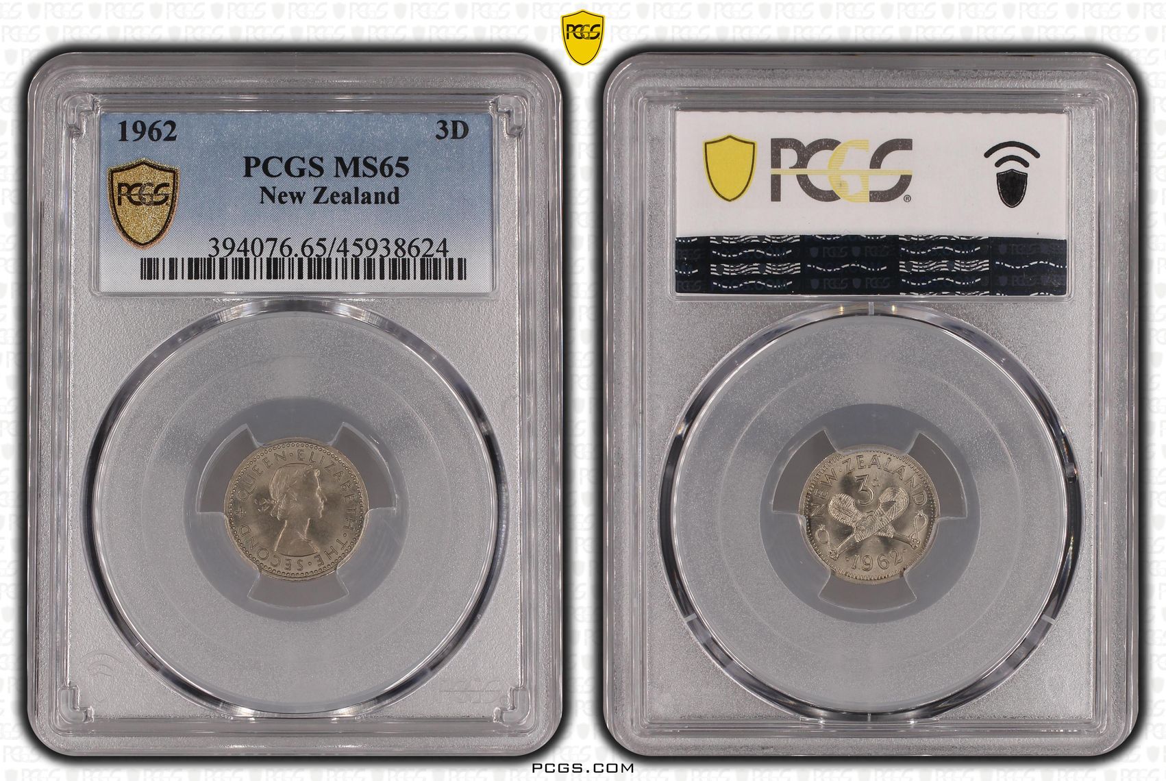 1962 New Zealand Threepence PCGS - MS65 -624