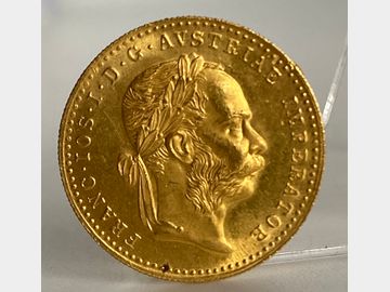 1915 AUSTRIAN FRANZ JOSEPH I 'LAST YEAR OF ISSUE' GOLD 1 DUCAT COIN 'RESTRIKE YEAR'