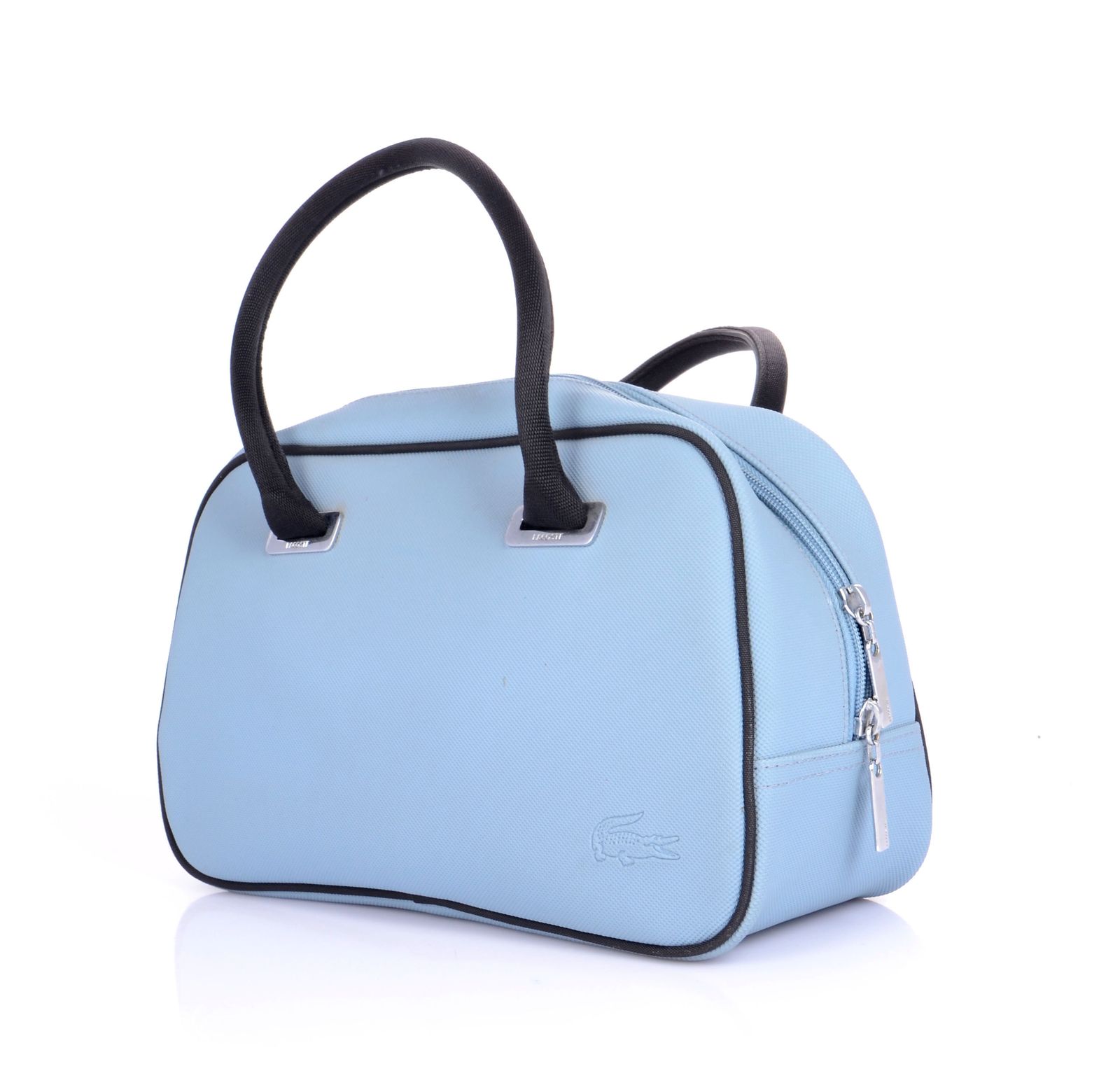 Lacoste Mini Bowler Bag Lacoste Mini Bowling Tote In Light Blue With Black  Piping And
