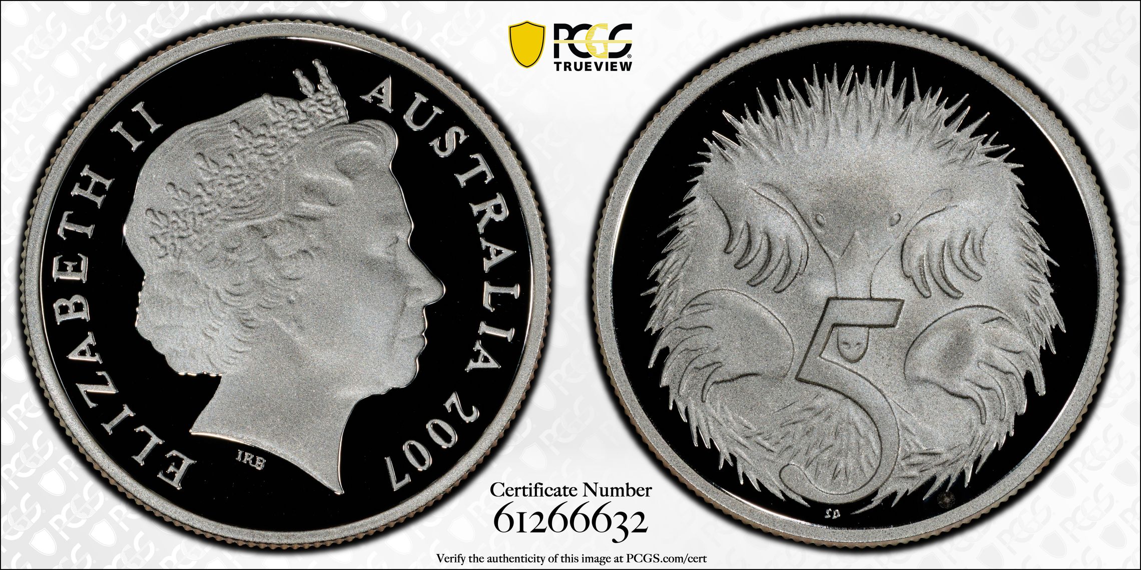 Silver, POP 11/0, Five Cent, 2007, PCGS PR70DCAM