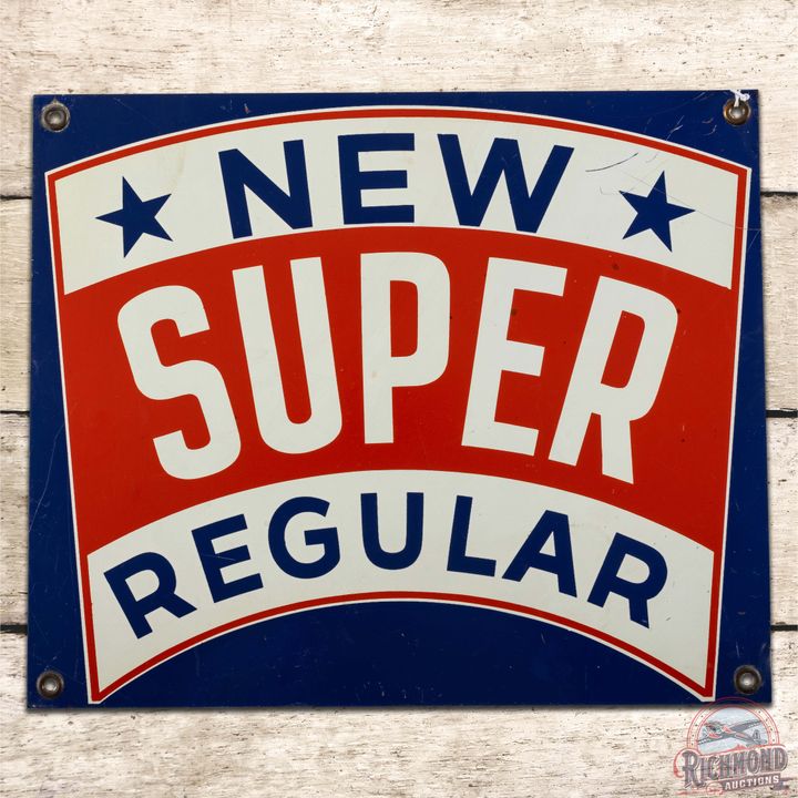 Dixie New Super Regular SST Gas Pump Plate Sign Tifton Georgia